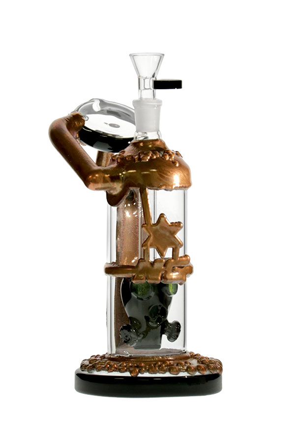 9 inch Copper Plated Gas Mask Bubbler