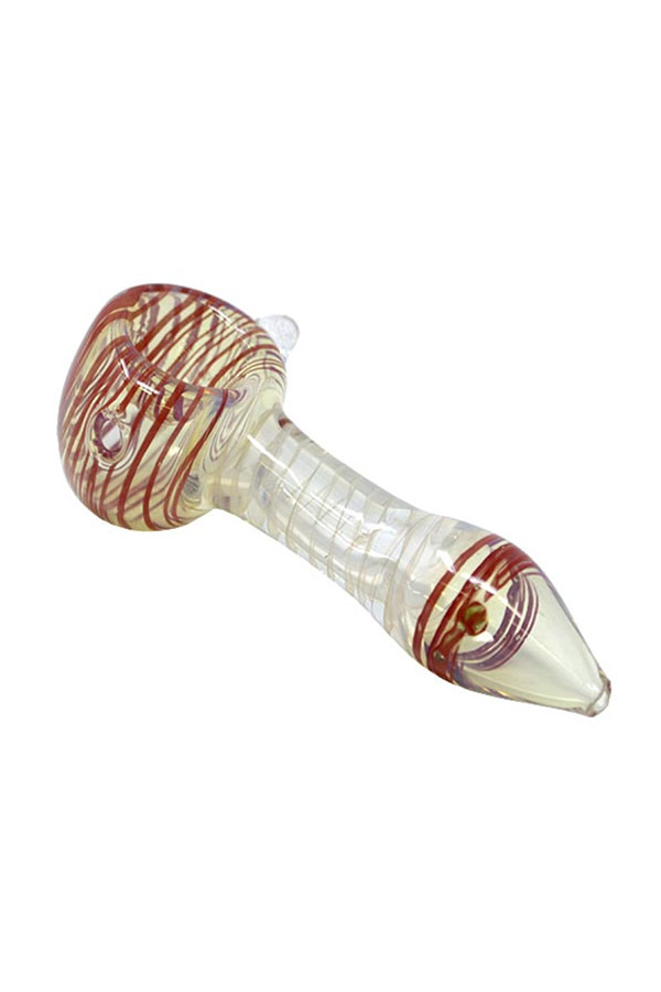Clear Striated Hand Pipe