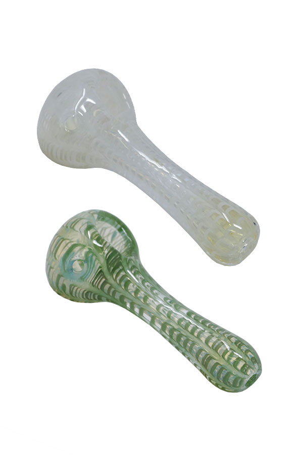 4 inch Iridescent Worked Hand Pipe