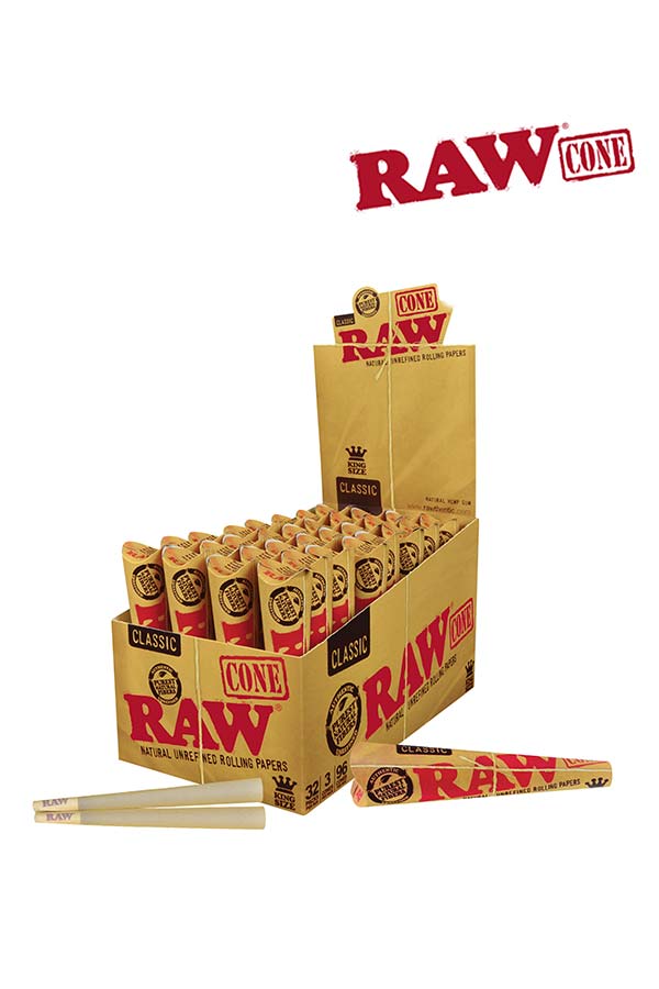 RAW CLASSIC Natural Unrefined Hemp Pre-Rolled Cones King Size
