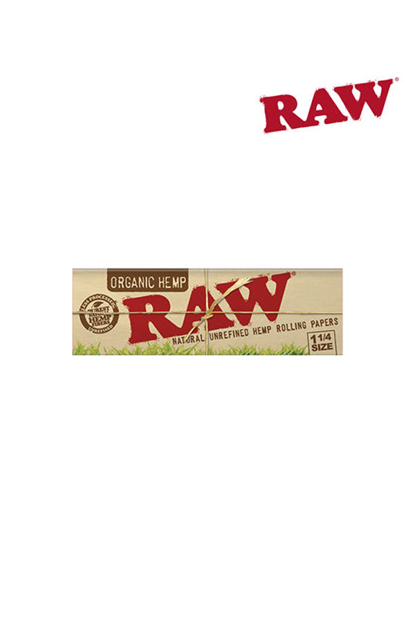 RAW ORGANIC Natural Unrefined Hemp Rolling Papers 1 1/4 Size
