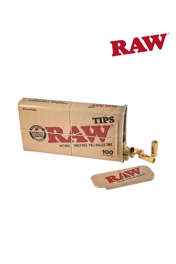 RAW Tin Including Pre-Rolled Unbleached Tips